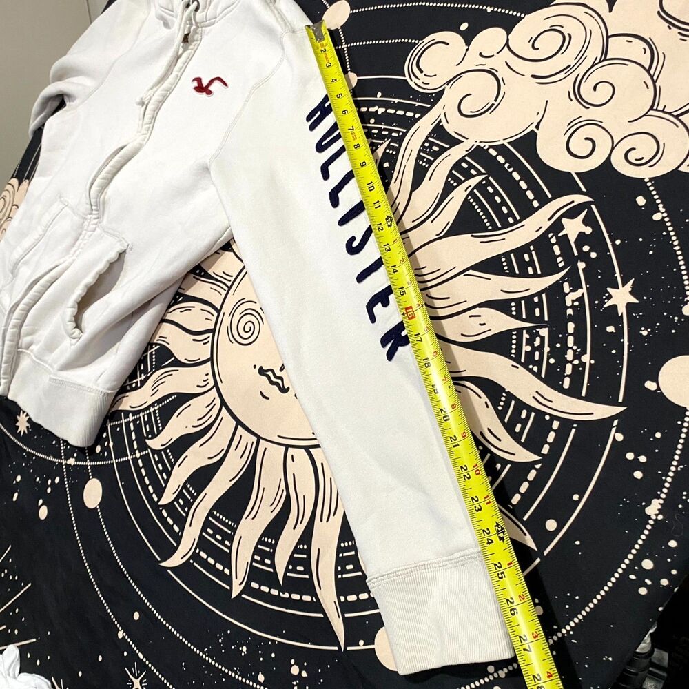 Hollister Hoodie Men's XL White Full-Zip Performance Gym Running Fleece-Lined - Picture 9 of 9